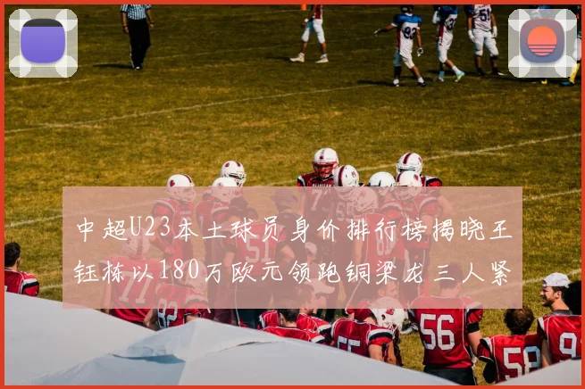 中超U23本土球员身价排行榜揭晓王钰栋以180万欧元领跑铜梁龙三人紧随其后
